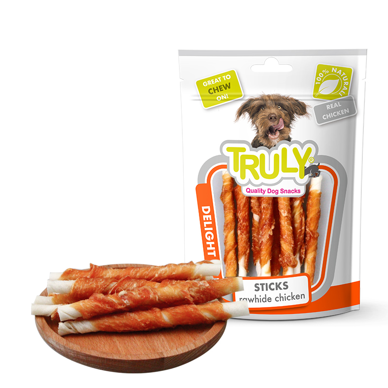 Top Selling High Protein and Low Fat for Pet Food and Dog Treats as Chicken Jerky and Bleached Rawhide Twisted