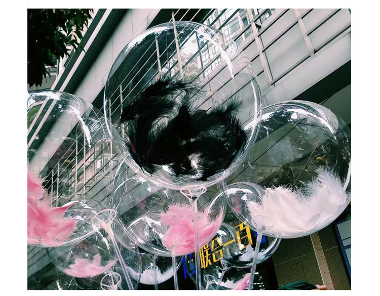 New transparent bobo balloon filler decorative feather birthday party bubble balloon DIY multi-color filled feather