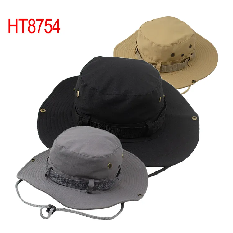 Men's Camouflage Tactical Boonie Hat Wide Brim Fishing Hat Cap for Climbing Hunting Shooting Sun Visor Sports Cap