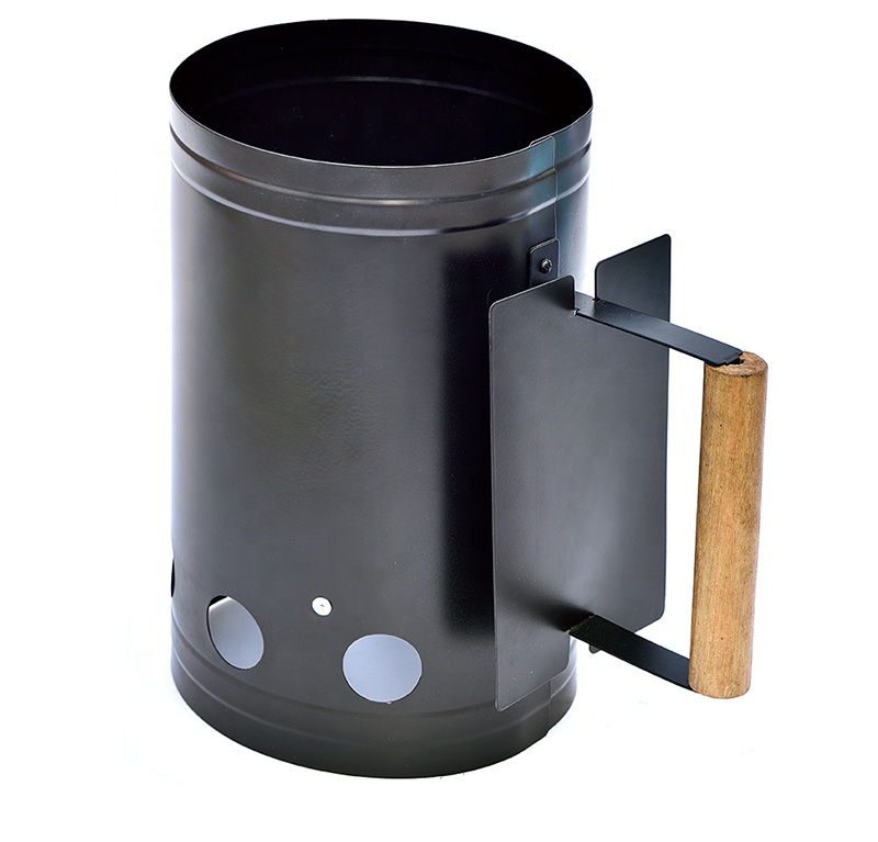 Non-stick BBQ Charcoal Chimney Starter With Wooden Handle