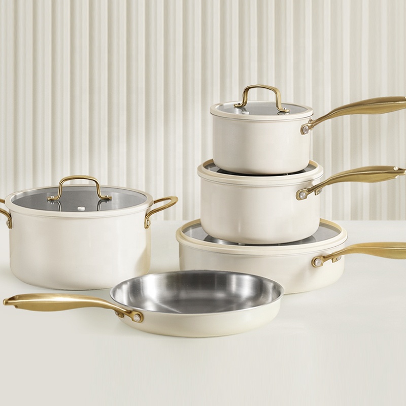 Wholesale Luxury kitchen Non Stick Cooking Ware Pots Triply Cookware Set Stainless Steel Pots And Pans Sets