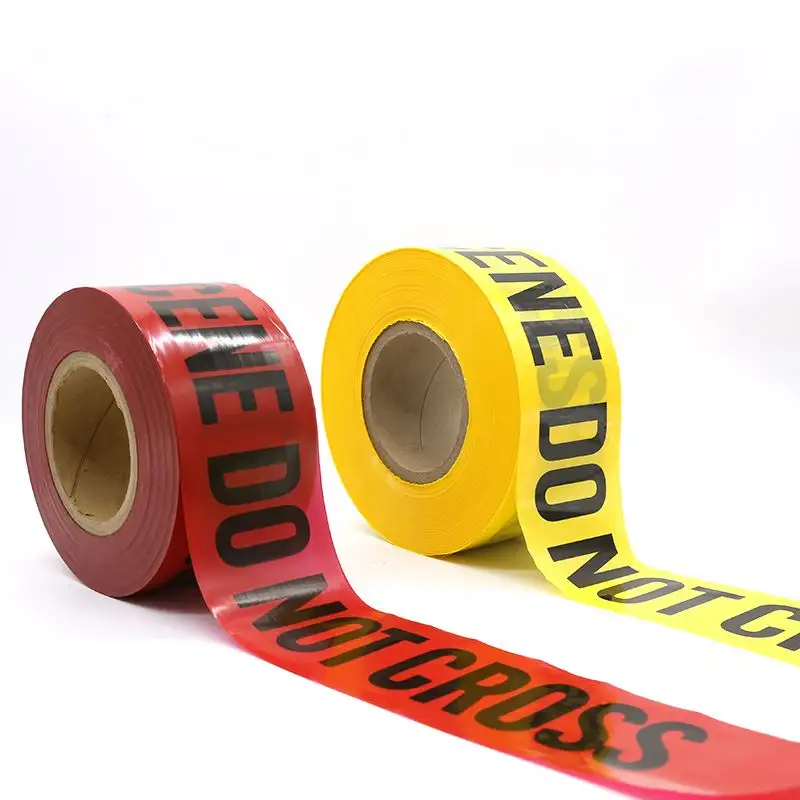 barrier tape red and white warning caution tape yellow and black printing