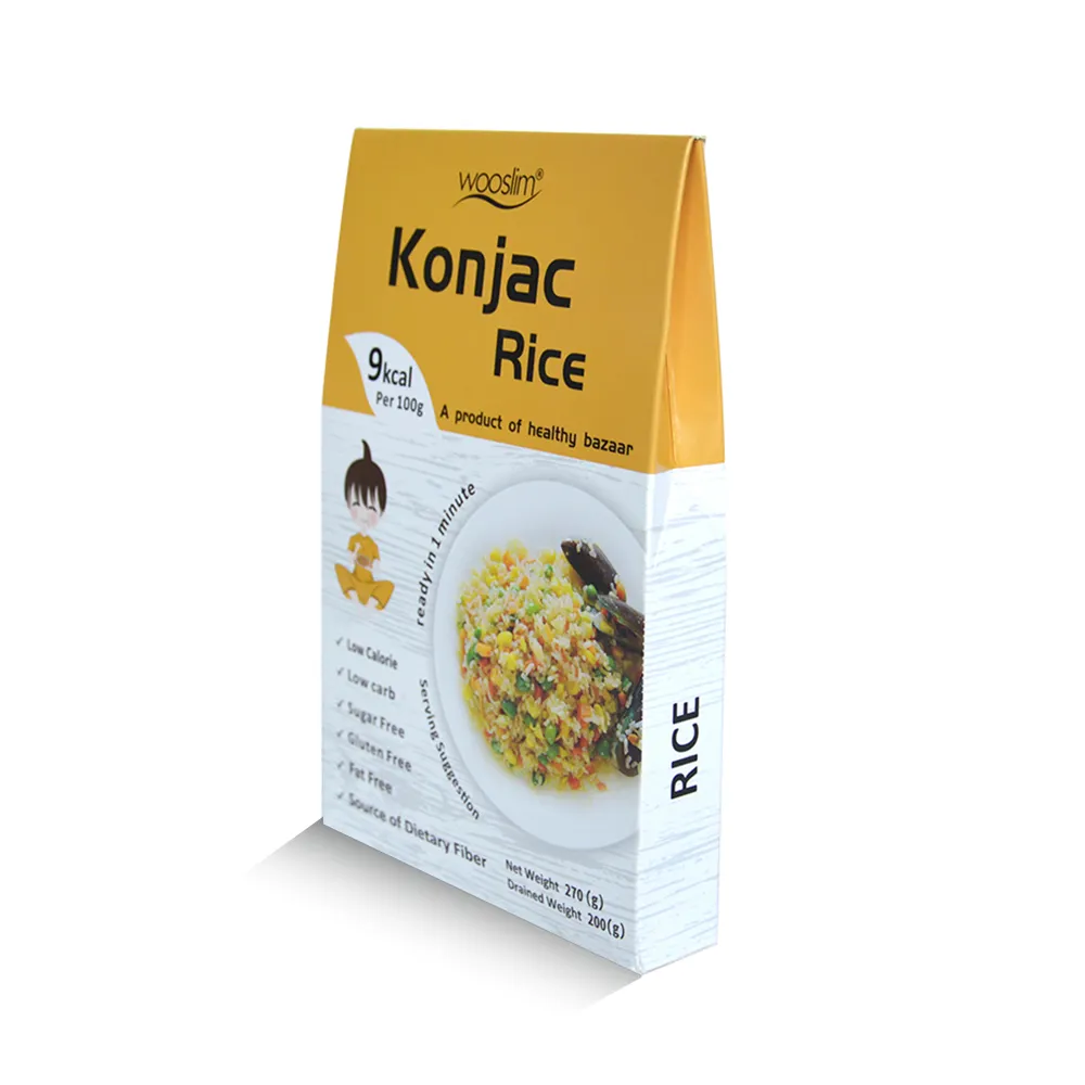 Organic Instant Cooked Konjac Rice Fat- Free Konjac Rice With High Fiber