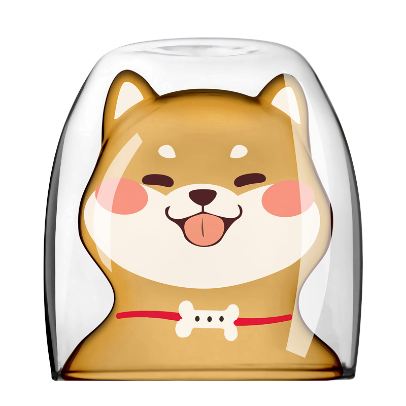 200 мл с двойными стенками Стекло милые Косплей Shiba «Лисья Секретная служба» (Inu форма чашки с двойными стенками, стеклянные подарок на Новый год собаки дизайн чашки кофе эспрессо