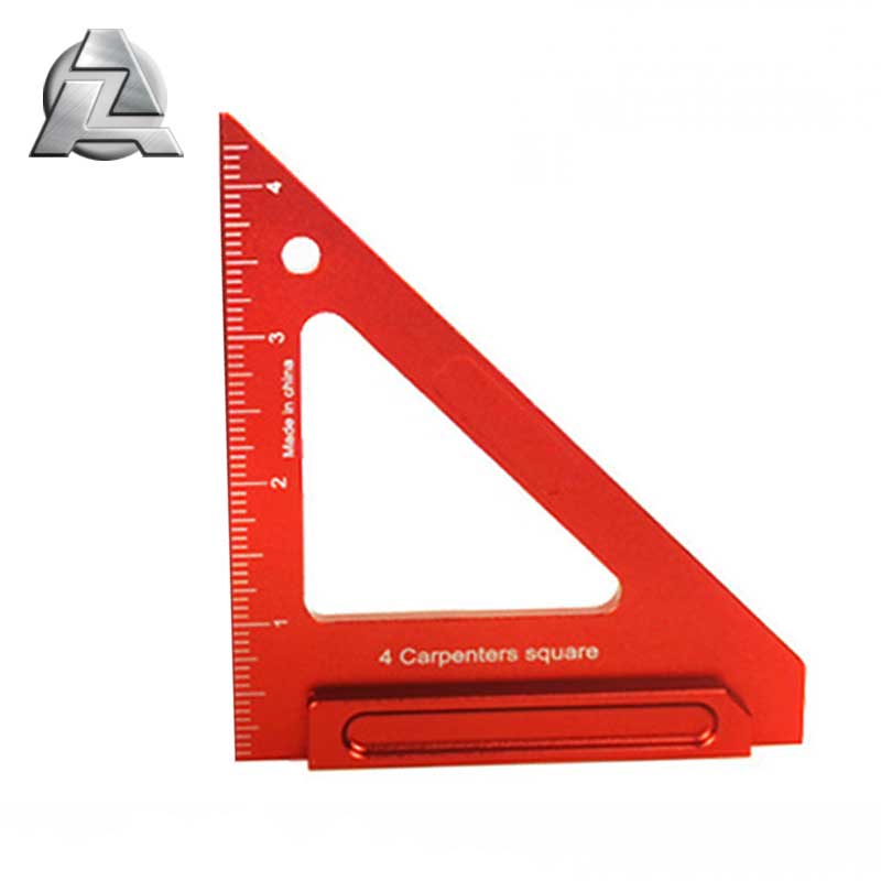 4 inch red woodworking Ruler, Aluminium Alloy Woodworking Marking Tool, Aluminium Alloy Ruler for Carpenter