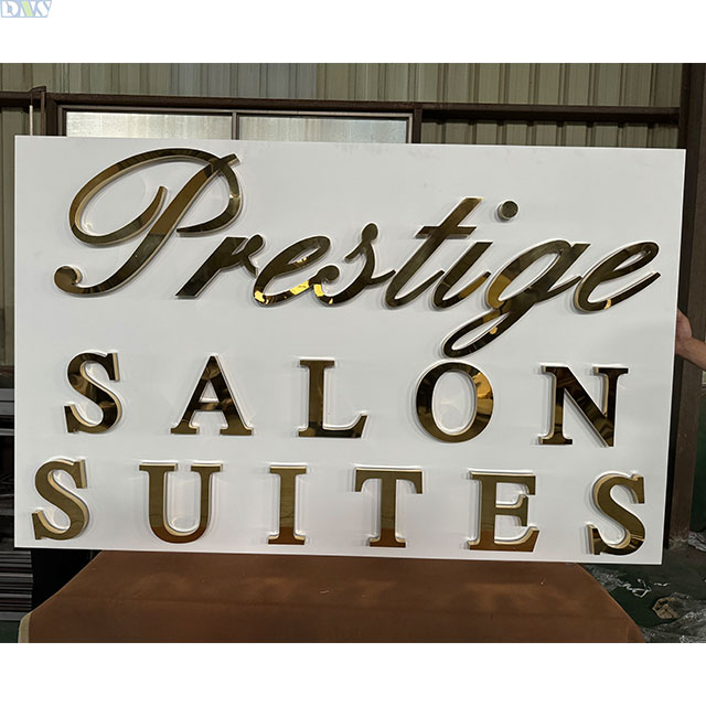 light up letter sign sign board outdoor shop titanium gold mirror backlit letters with backboard