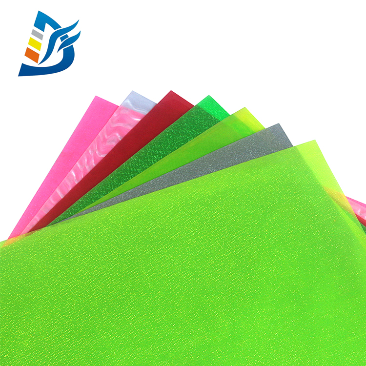 W032A PVC Colorful Micro Prism Reflective Sheeting Lattice Various Color Raw Reflective Material, reflective PVC slice 47cm*48cm
