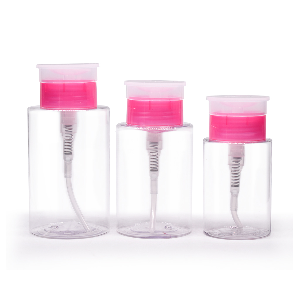Push Down Empty Lockable Facial Toner Bottle Make Up Remove Bottle Pump Dispenser Bottle for Nail Polish