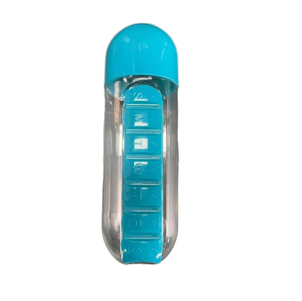Pill box with bottle