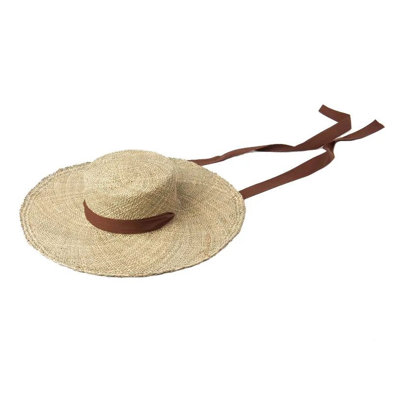 2021 Fashion Front Natural Sea Grass Wide Brim Straw Hat Supplier Wholesale Summer Ladies Women Beach Sun Hats