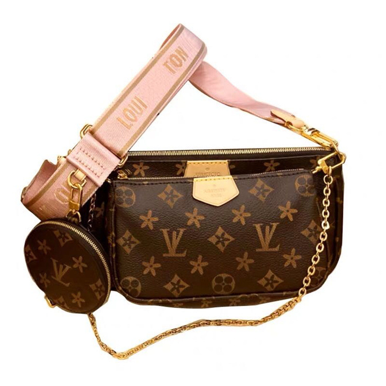 New Model High Quality PVC Leather Lady Fashion Trendy Brand Mahjong Chain 3 Pieces Set Small Women Handbag