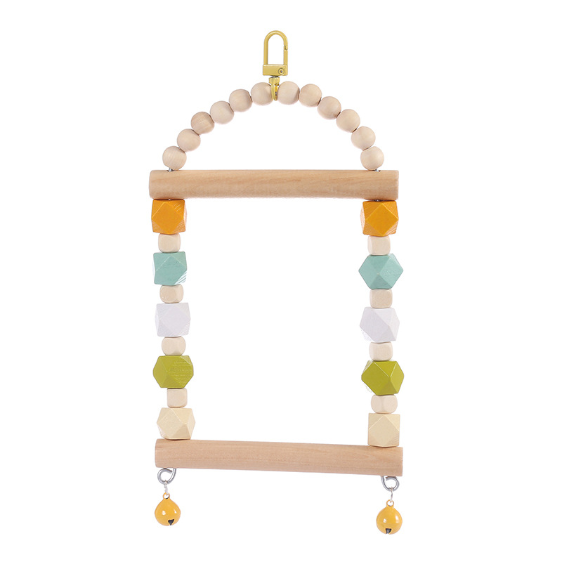OEM&ODM wholesale China starling bird cage climbing frame parrot pet swing stand stick stand stick wooden bird toy