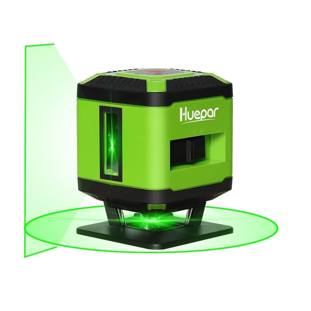 HueparFL360G установка пола лазерный уровень зеленого луча с режимом переключения линий для укладки плитки квадратный Выравнивающий перекрестный лазерный