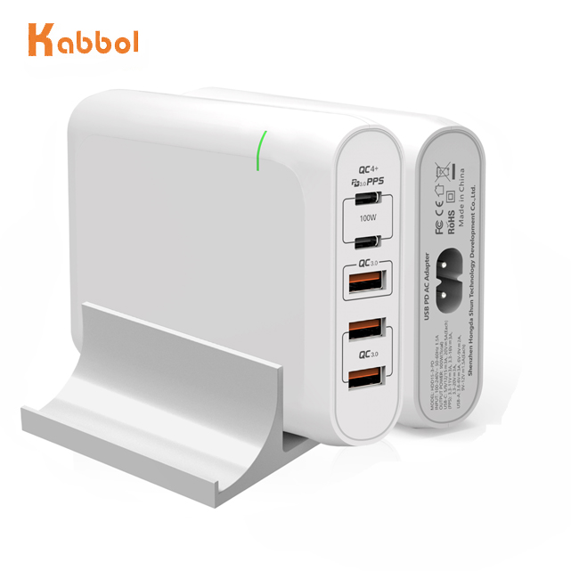 5 портов USB C зарядное устройство для путешествий с быстрой зарядкой 3,0 и 100 Вт многопортовое USB C PD зарядное устройство для ноутбука с 24 месяцами гарантии
