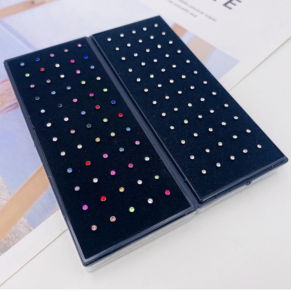 Sexy Body Jewelry 1.8 mm Nose Rings & Stud L-Shaped 316L Stainless Steel Nose Stud Rings Set of 60-Piece Piercing Jewelry