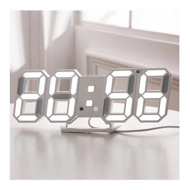 3d Led Настольная лампа Настенные часы с цифровым таймером ночная часы будильник для склада, офиса, гостиной, 12/24 часа в сутки регулировка яркости