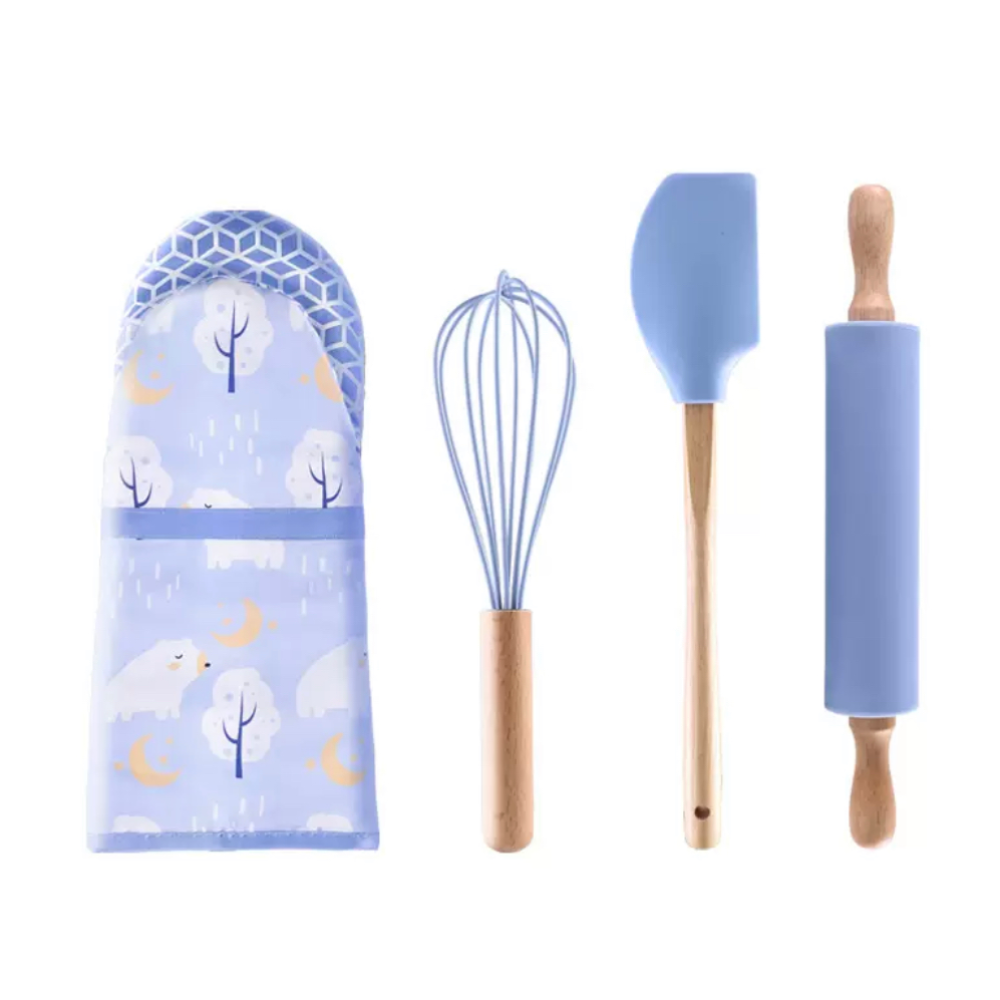 Microwave Oven Long Cotton Mitts Heat Insulation Cotton Gloves Silicon Scraper Egg Beater Rolling Pin Baking Suit Kitchen Gadget