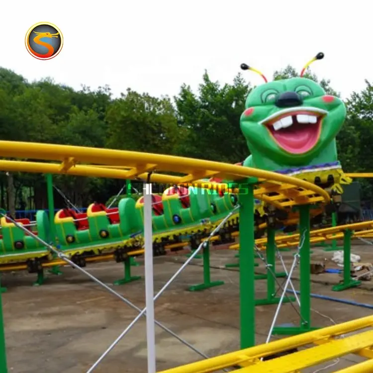 16 Person Children Amusement Park Kiddie Ride Small Roller coaster Wacky Worm Caterpillar Kids Mini Roller Coaster For Sale