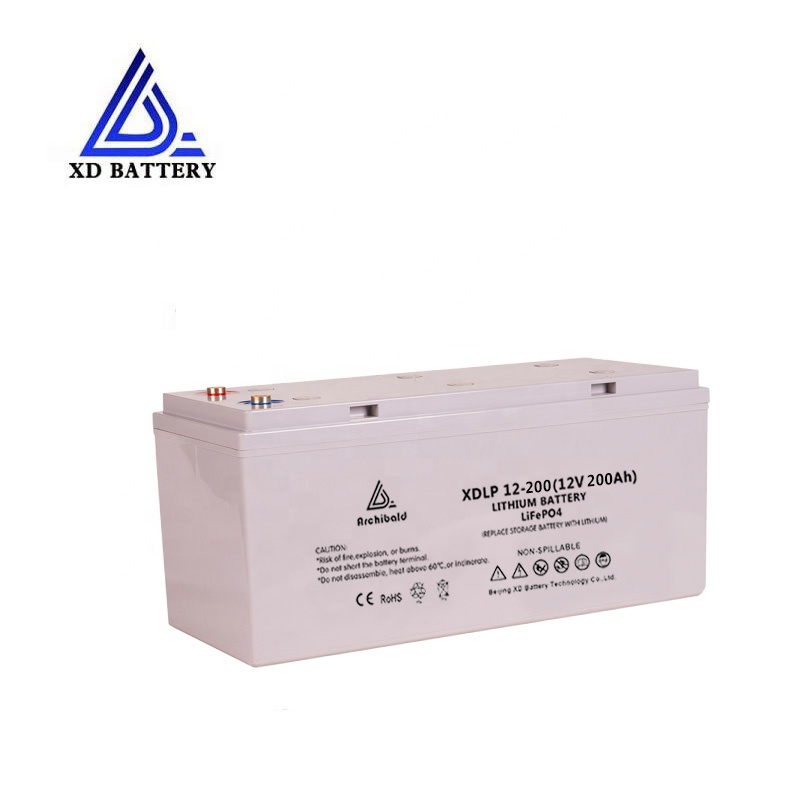 Аккумуляторная батарея Lifepo4 глубокого цикла 12V 200AH литиевая со встроенным BMS и предохранителем