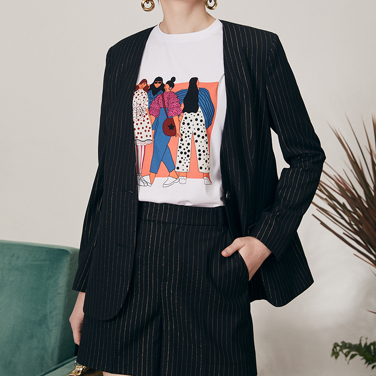 Striped Suit Women'S Professional Temperament Summer Interview Formal Suit Professional Work Suit