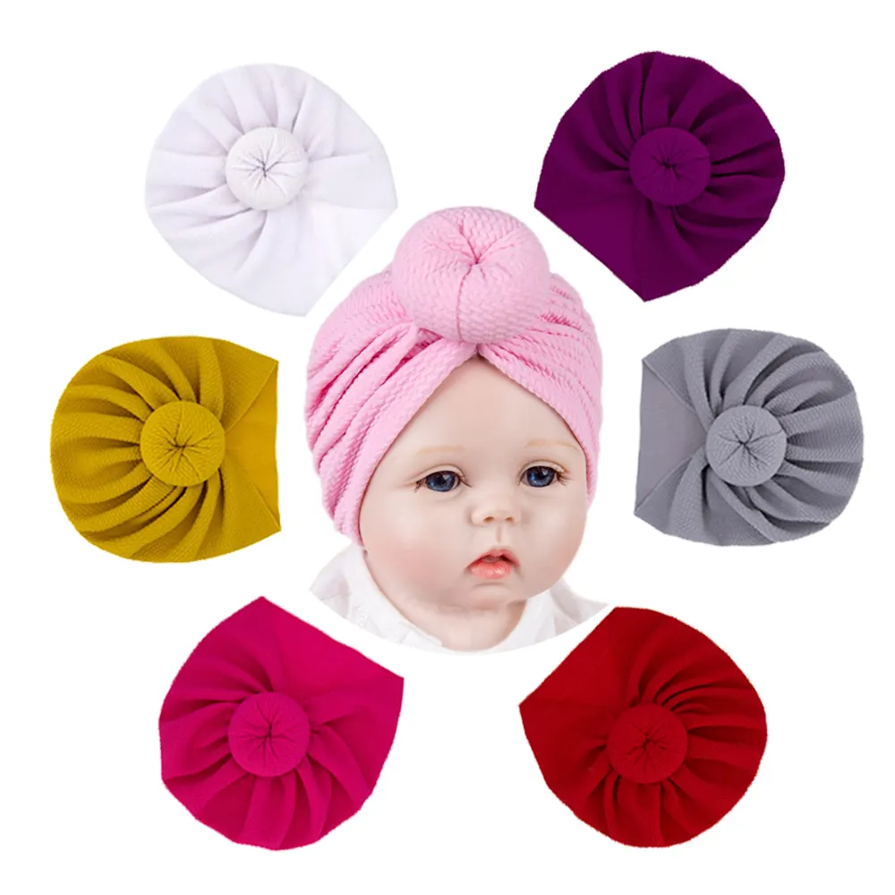 2022 New Arrivals  Cute Soft Knot Baby Turban Cap Products Headband Baby Fall Hats Hair Accessories for Girls Kids