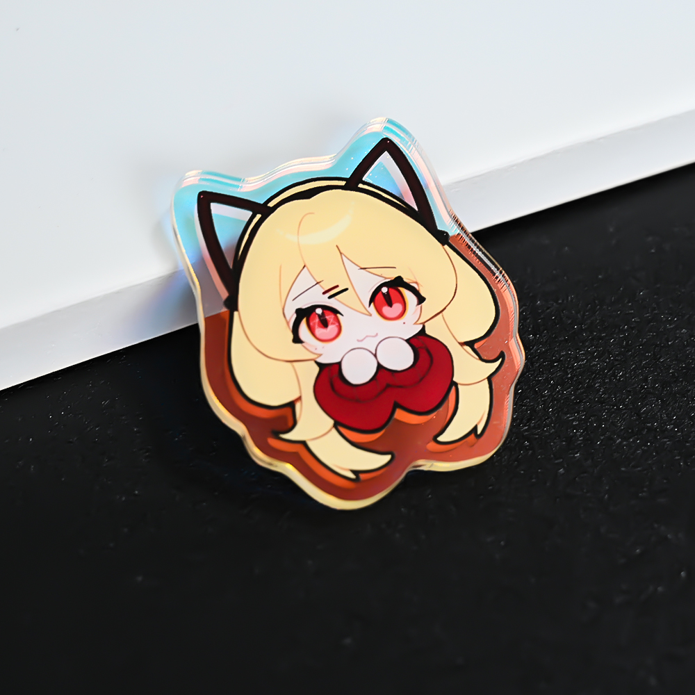 Holographic anime epoxy acrylic pin badges custom button badge holder reel with name nurse