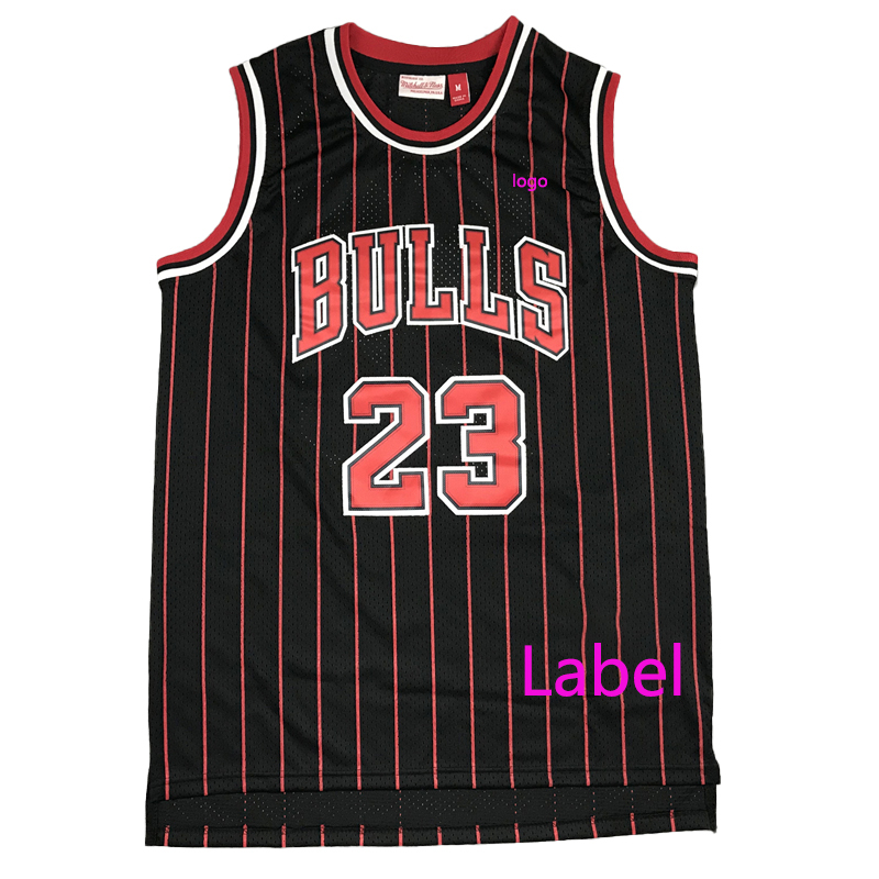 Bulls #23 striped classical basketball uniform chicago jordan's jersey kobe 90s clothing sports basketball wear for men