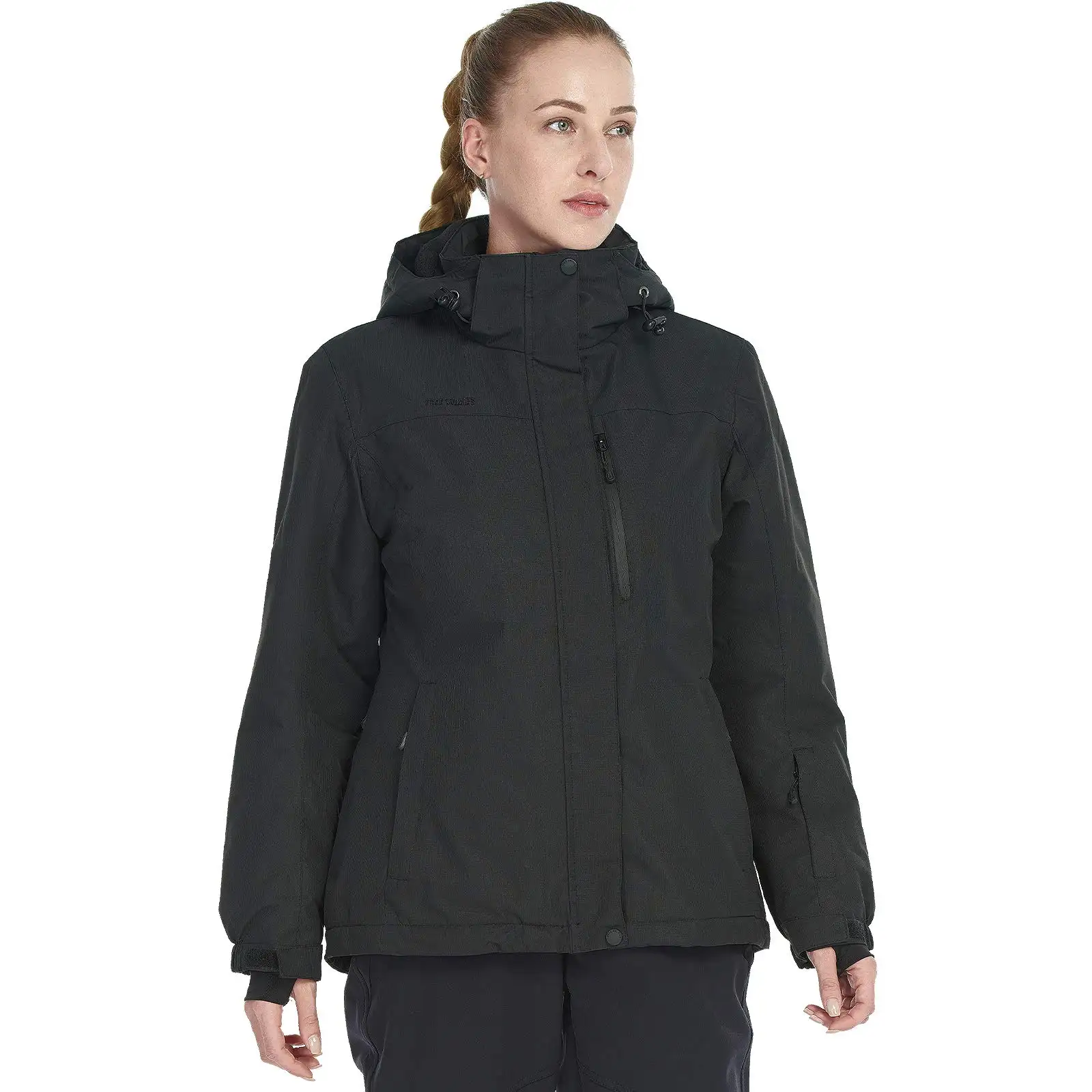 Women Hoodie Jacket Custom Adjustable Powder Skirt Detachable Hoodie Keep Warm Fleece Lined Windproof Jacket