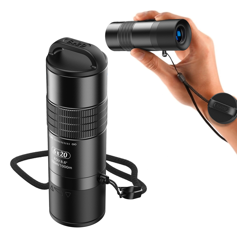 6X Close Focus High Definition Monocular Fully Multi Coated Optical Lens BAK4 Prism Wide View Monocular for Hunting