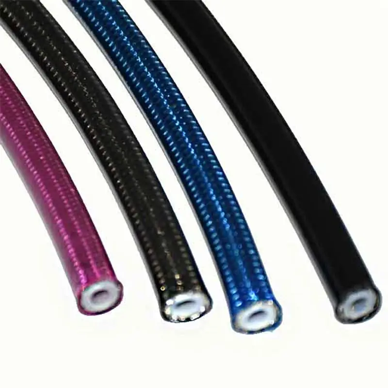 1/8" an3 transparent ptfe stainless steel braided reinforced motorcycle pvc coated brake oil hose line tube
