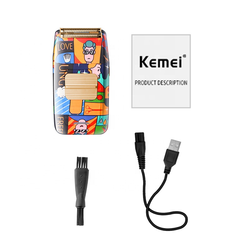 Новинка, Kemei KM-1102H, модный персональный граффити, лысый триммер для волос, бороды, водонепроницаемые электробритвы для мужчин