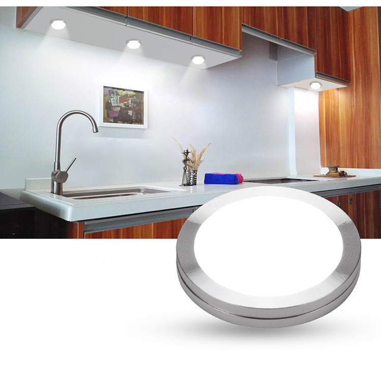 Круглый светодиодный светильник для кухонных шкафов, 12 В, 2835SMD, оптовая продажа, светодиодный светильник для книжного шкафа
