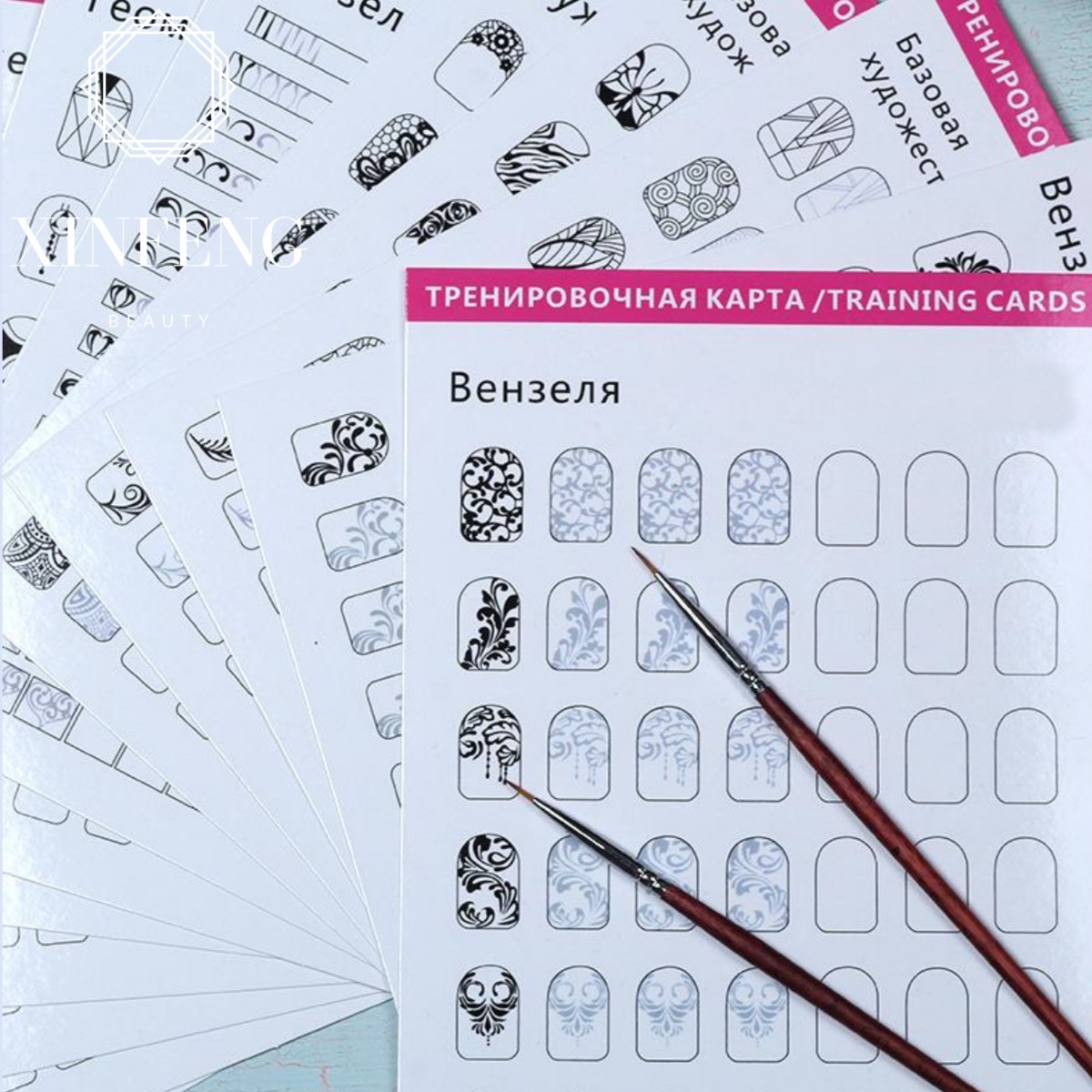 Acrylic Nail Art Practice Painting Stencil Learning Book Easy to Clean Can be Reused Manicure Tools Beginners