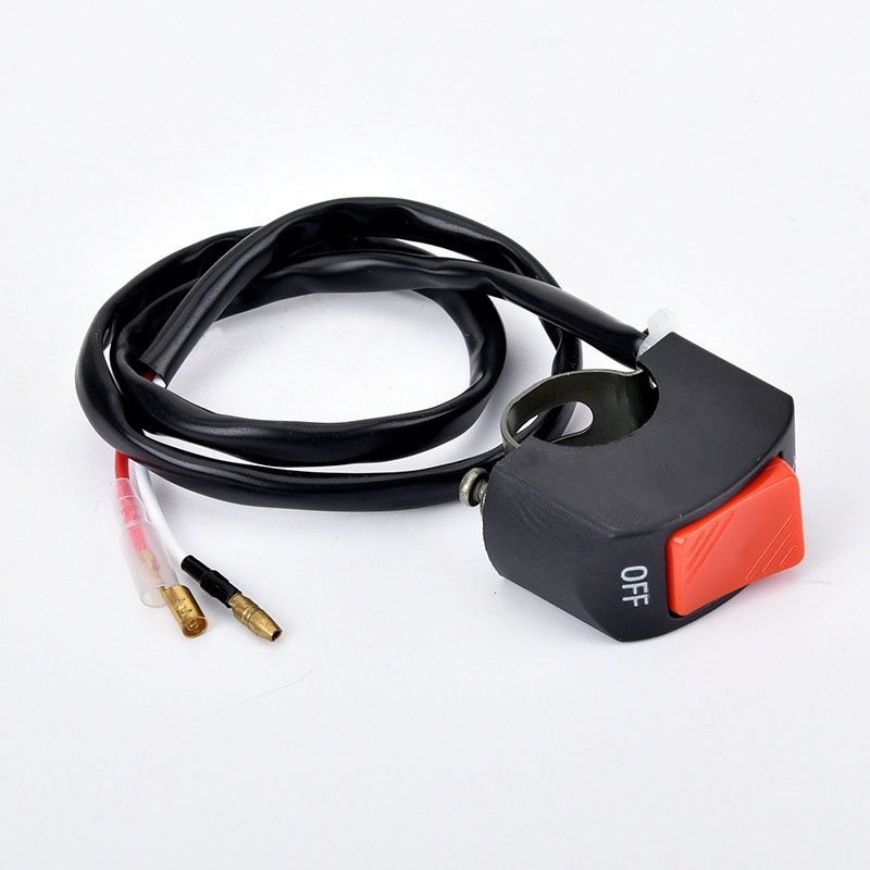 22mm ON/OFF Motorcycle Switch Push Button 12V Button Connector Handlebar Switch for ATV Electronic Bike Motorbike