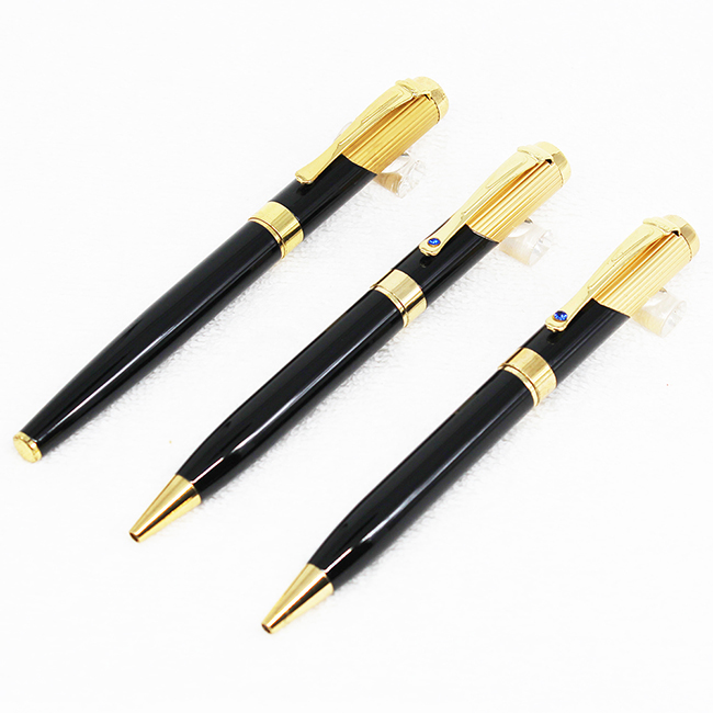 personalized gift metal roller ball pen gold and black office business custom logo promotional pens