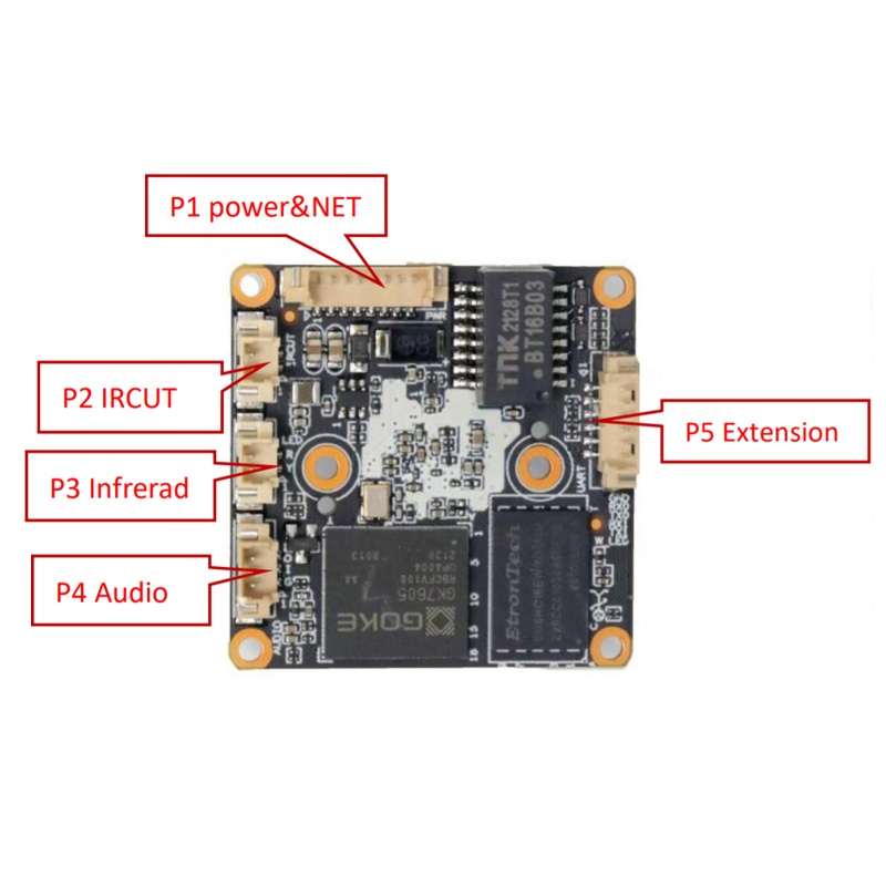 HD 5 Мп GOKE PCB Чип для освещения, H.265 + AI Wifi IP модуль камеры, Аксессуары для видеонаблюдения, Cmos сенсорная плата камеры