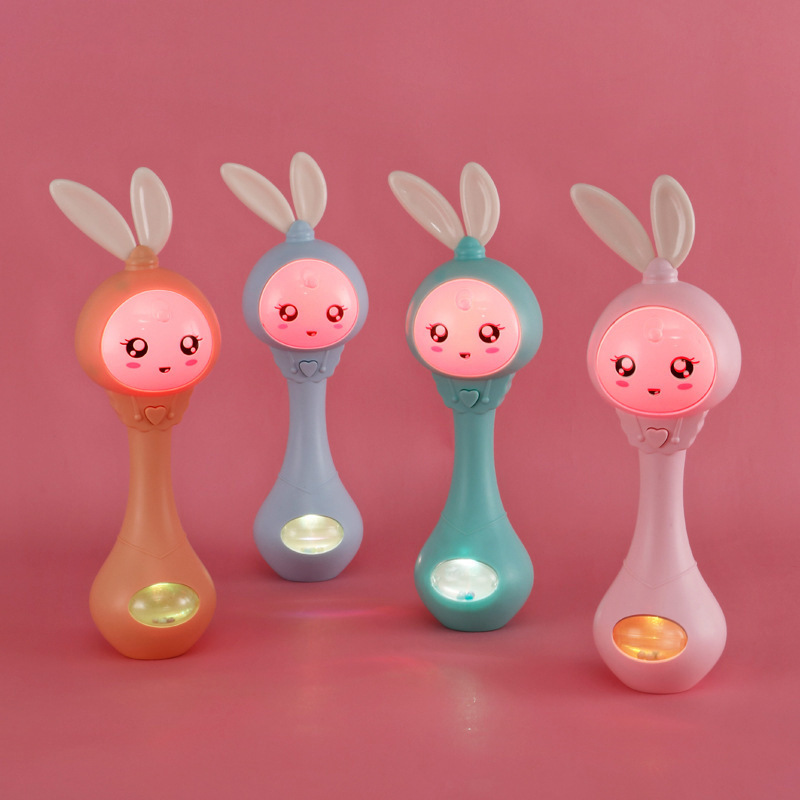 Baby Hand Bells Rattles Puzzle Music Sound Light Shaking Toys For 0-12M Newborn Infant Early Educational Toy Cute Cartoon Rabbit