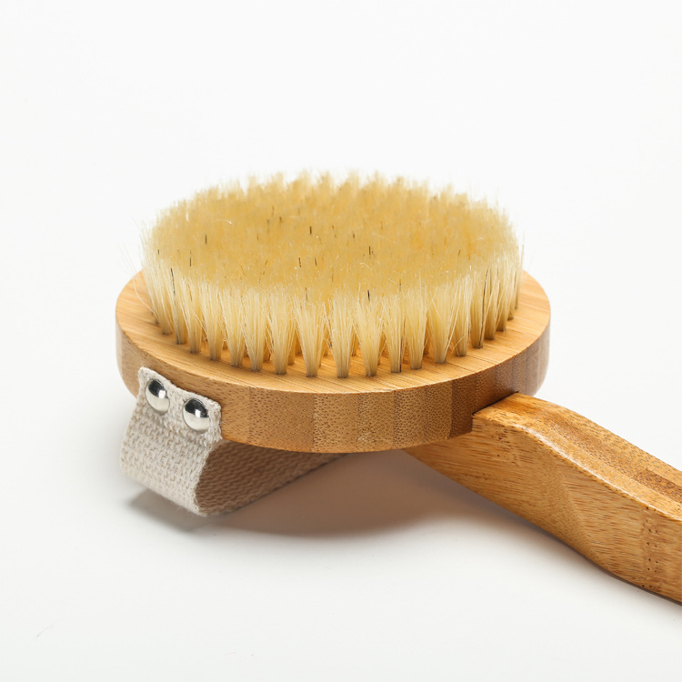 Wholesale Wooden Natural Bristle Bamboo Long Handle Massage Shower Back Brush for Body Exfoliating