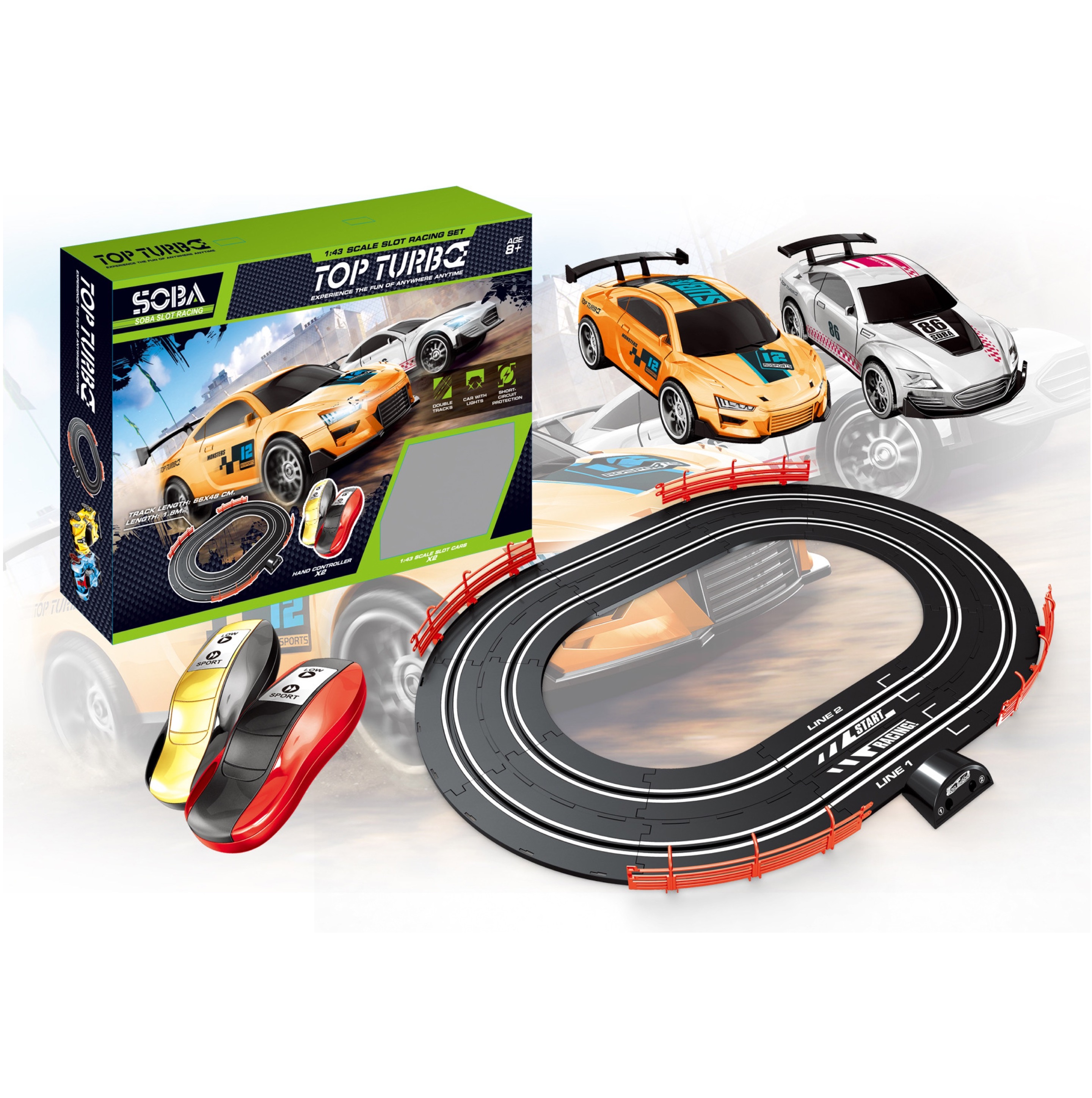 Высокая Скорость rc гоночный трек игрушка 1:43 гоночный трек Электрический Слот автомобиль для детей
