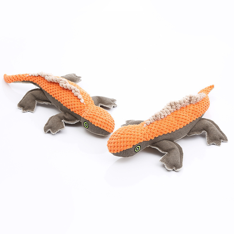 new trending products 2022 canvas lizard durable teeth interactive fun dog plush toy pet factory