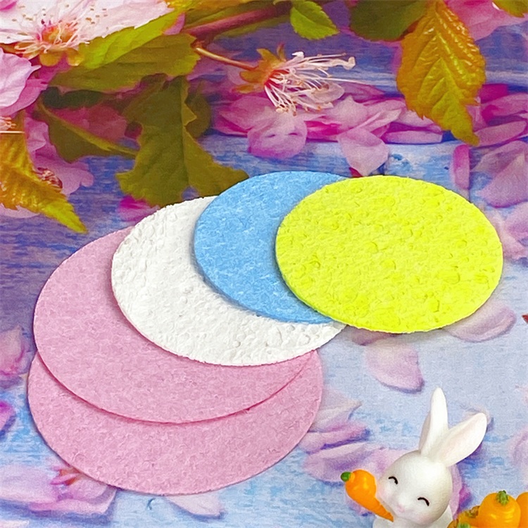 Round Shape Compressed Cellulose Sponge Face Wash Sponge Cellulose Exfoliating Sponge