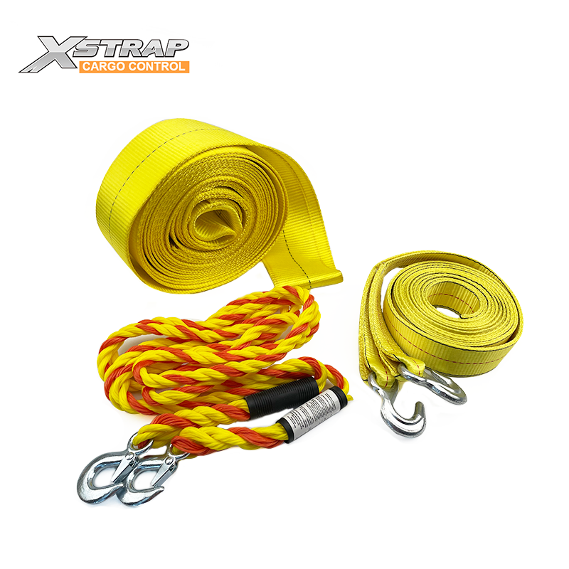 XSTRAP Factory High Quality Polyester Nylon Heavy duty 4x4 Recovery Adjustable Truck Car Tow Rope Belt Snatch Tow Strap