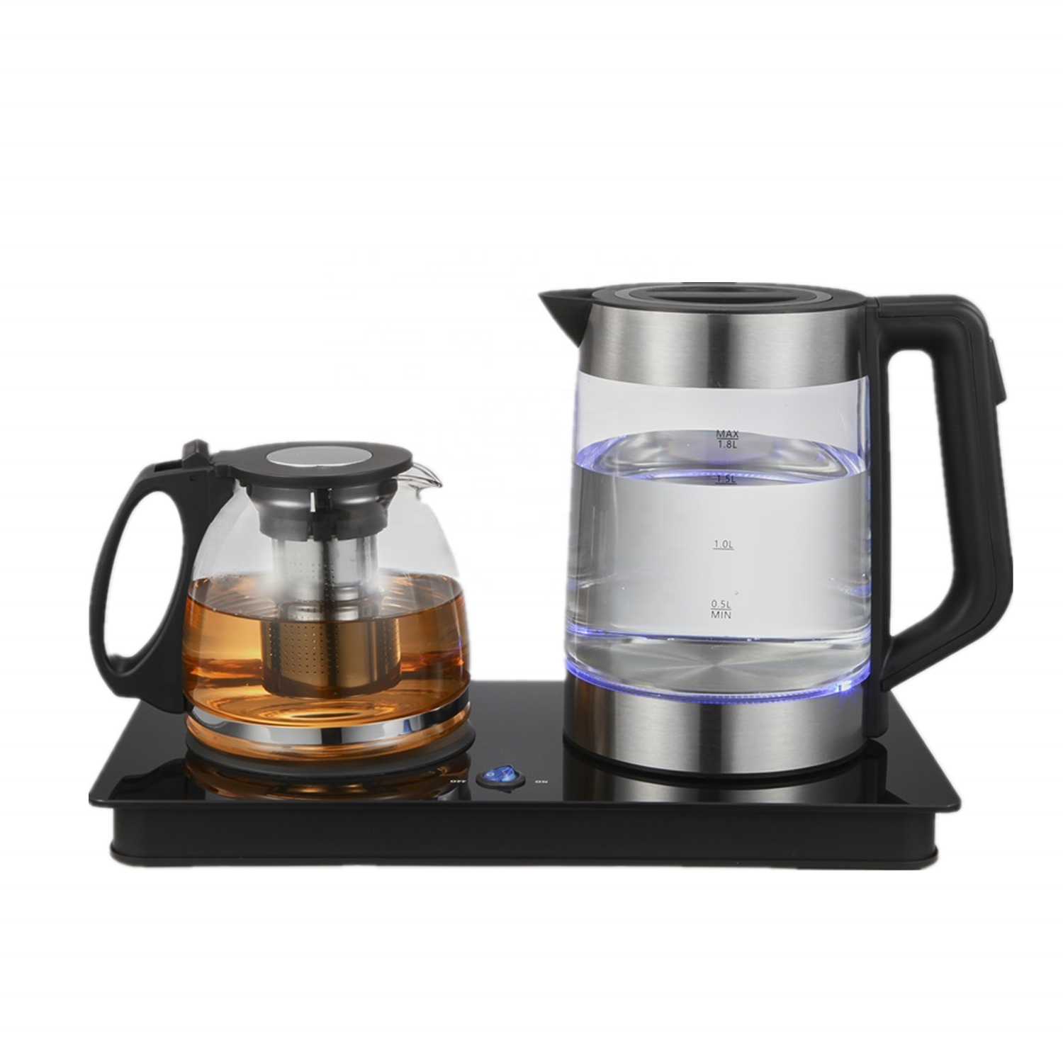 appliances kitchen home New Model Water Boiler Teapot Glass Household Fast Heating Electric Kettle With Tray Set