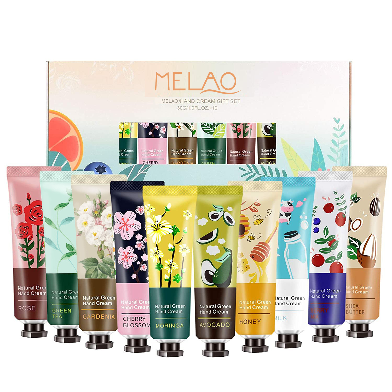Private Label 30g Natural Anti Aging Cranberry Avocado Peach Iris Cherry Fir Tree Moisturizing Hand Cream for Dry Skin