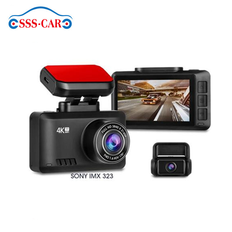 T8 новейший 4K 2160P двойной объектив видеорегистратор с GPS WIFI dvr автомобильная камера