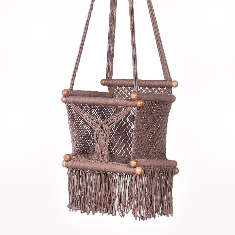 Cotton Rope Weaved Swing Chair for Baby Hammock Swing Chair for Indoor or Outdoor with 30 KG Load Capacity