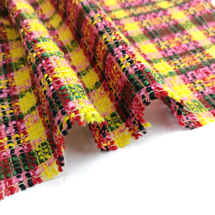 Custom 100% Acrylic Fabric tweed fabric with channel-style for clothing