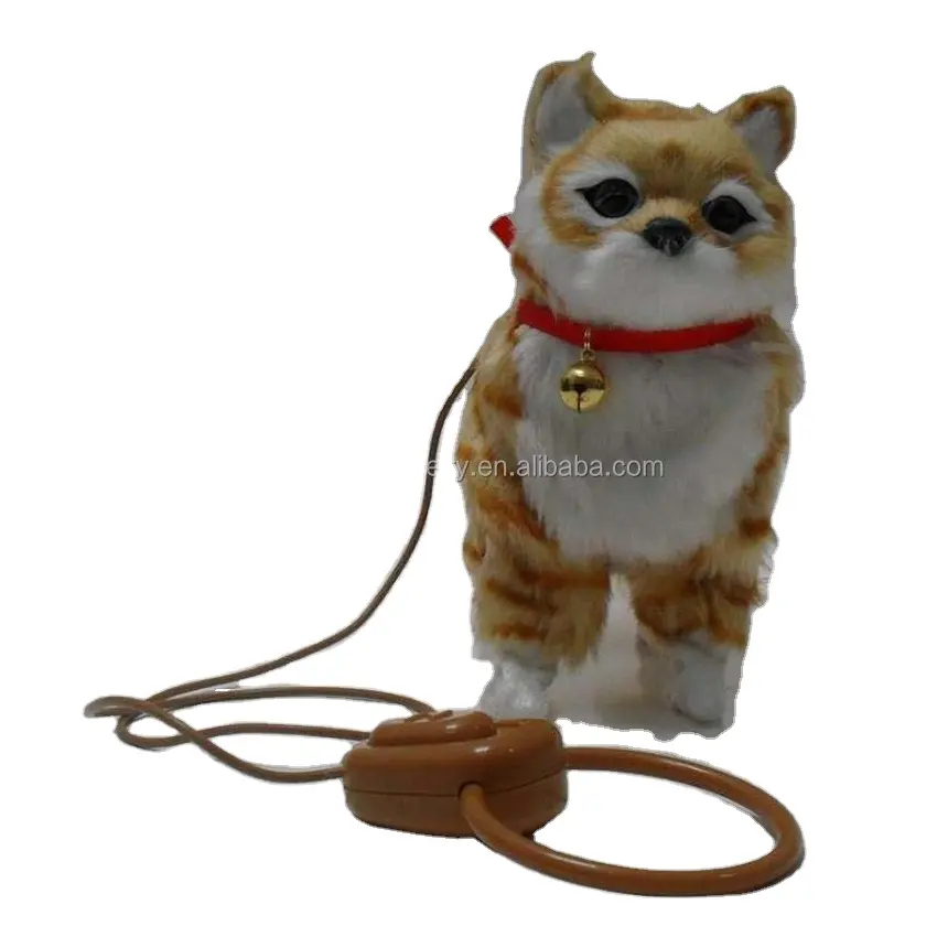 2022 Fashion Kids Wag Tail Electronic Lifelike Plush Electric Talking Walking Cat Toy Stuffed Animal