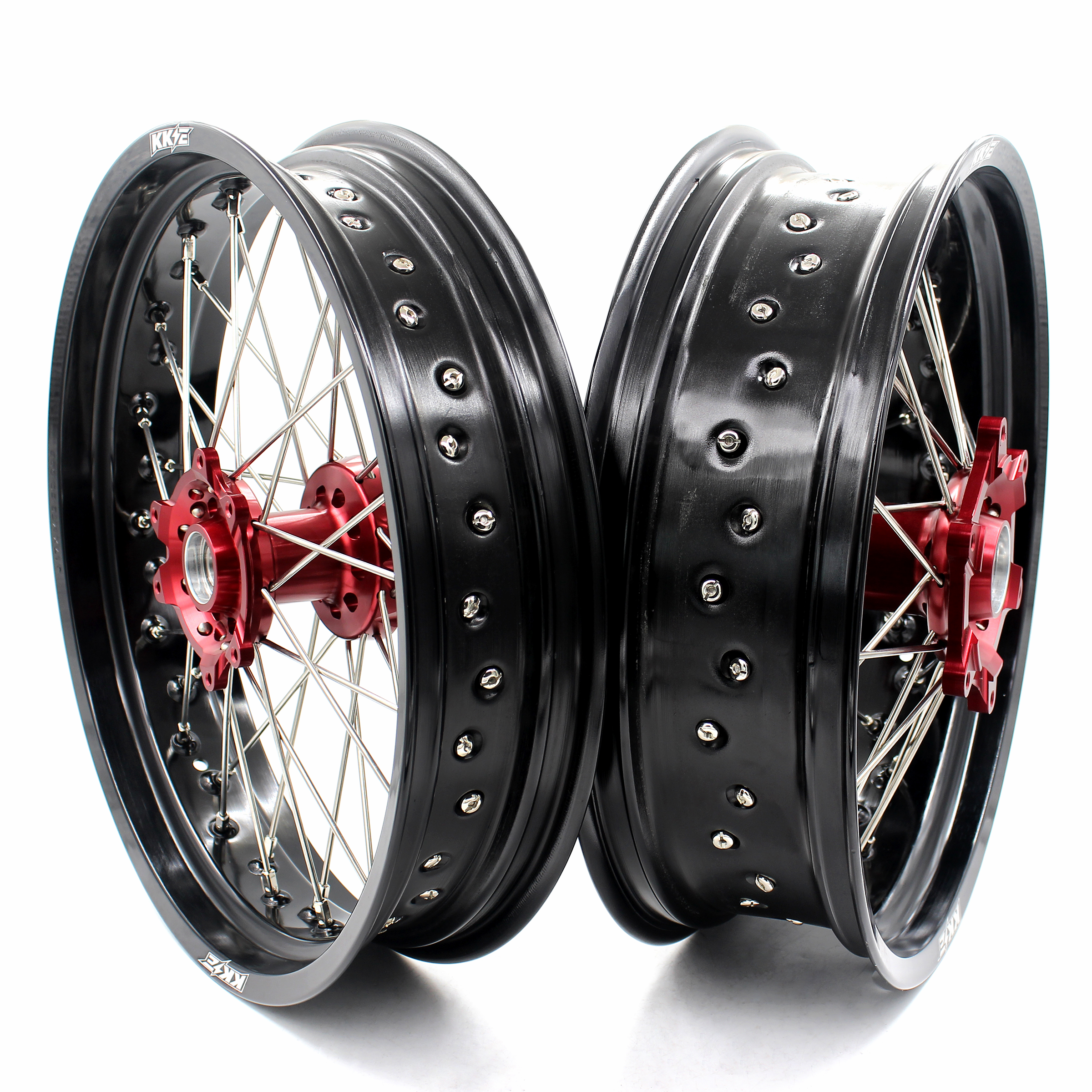 Алюминиевые колеса KKE 3,5/5,0 для мотоциклов Honda CRF250R 2004-2013 CRF450R 2002-2012, красная ступица, черный обод