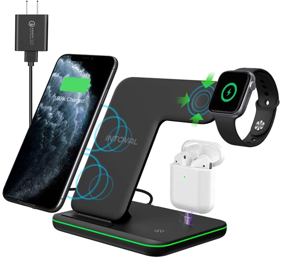 2021 NEW Latest Upgrade Mobile Foldable Charging Dock Stand 10W 3 in 1 Magnetic Fast Wireless Charger